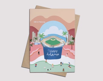 Dodgers Holiday Greeting Card, Los Angeles Dodgers holiday card, Dodgers card