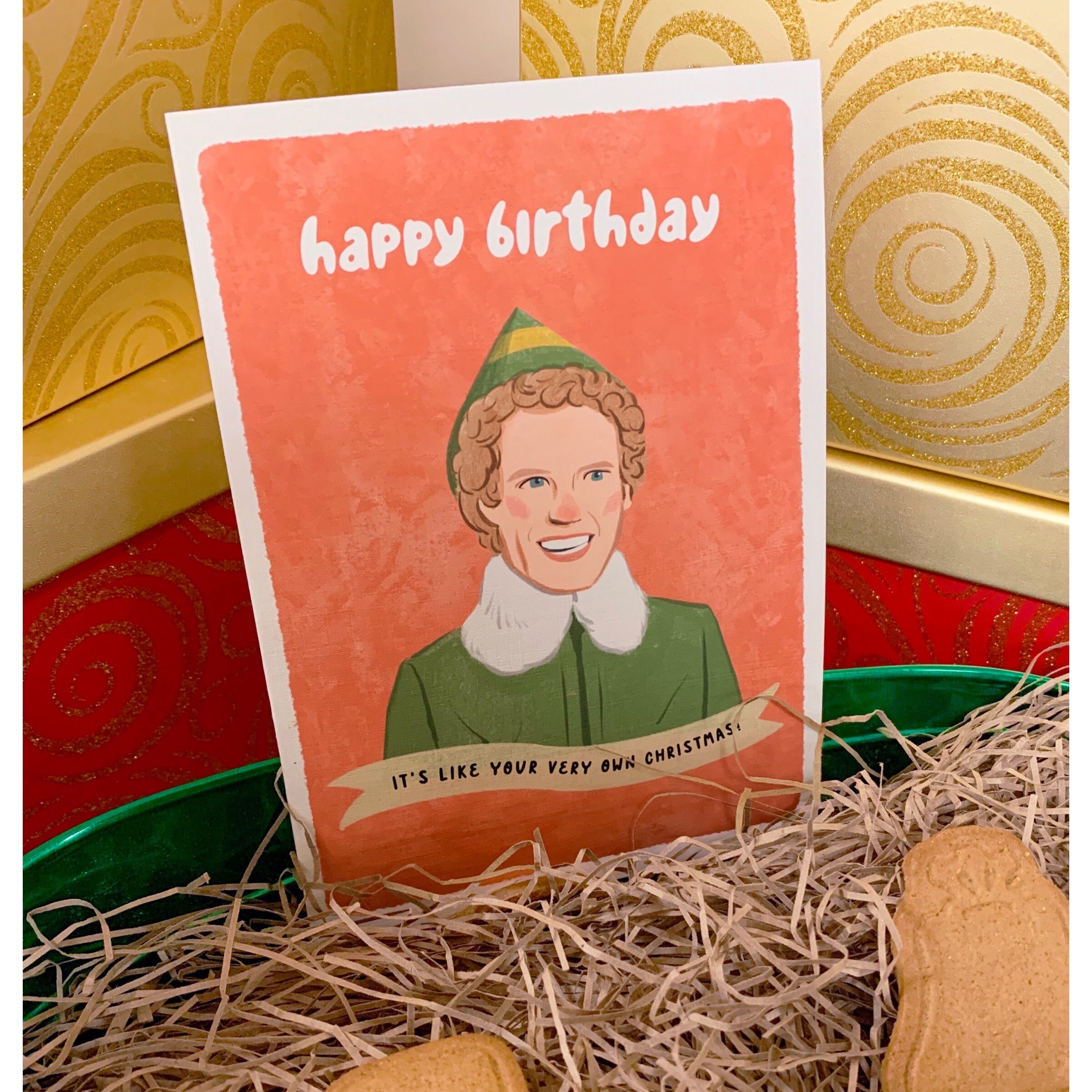 Fun and Unique Elf Birthday Greeting Card Etsy