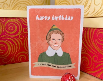 Fun and Unique Elf  Birthday Greeting Card