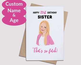 Mean Girl Custom Age Birthday Celebration Card with Personalized Message
