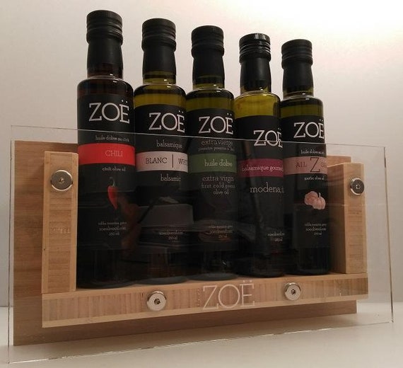 Gourmet Olivenl und Balsamico-Essig-Bambus-rack - Etsy.de