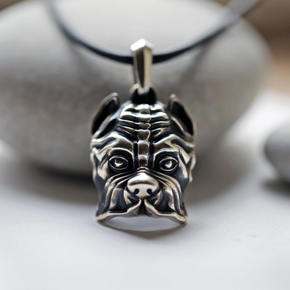 sterling silver pitbull pendant