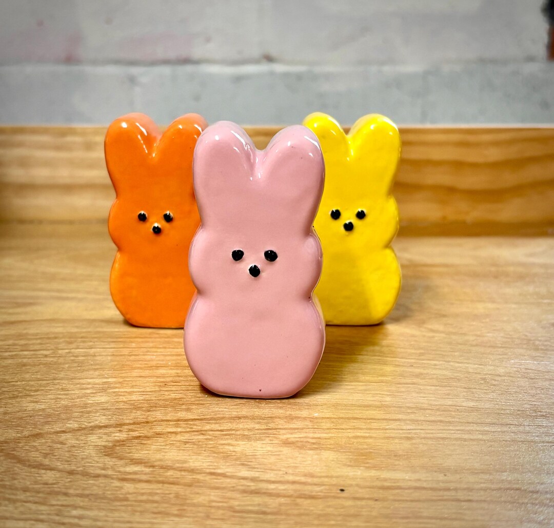 Ceramic Colorful Bunnies Set of 3 - Etsy