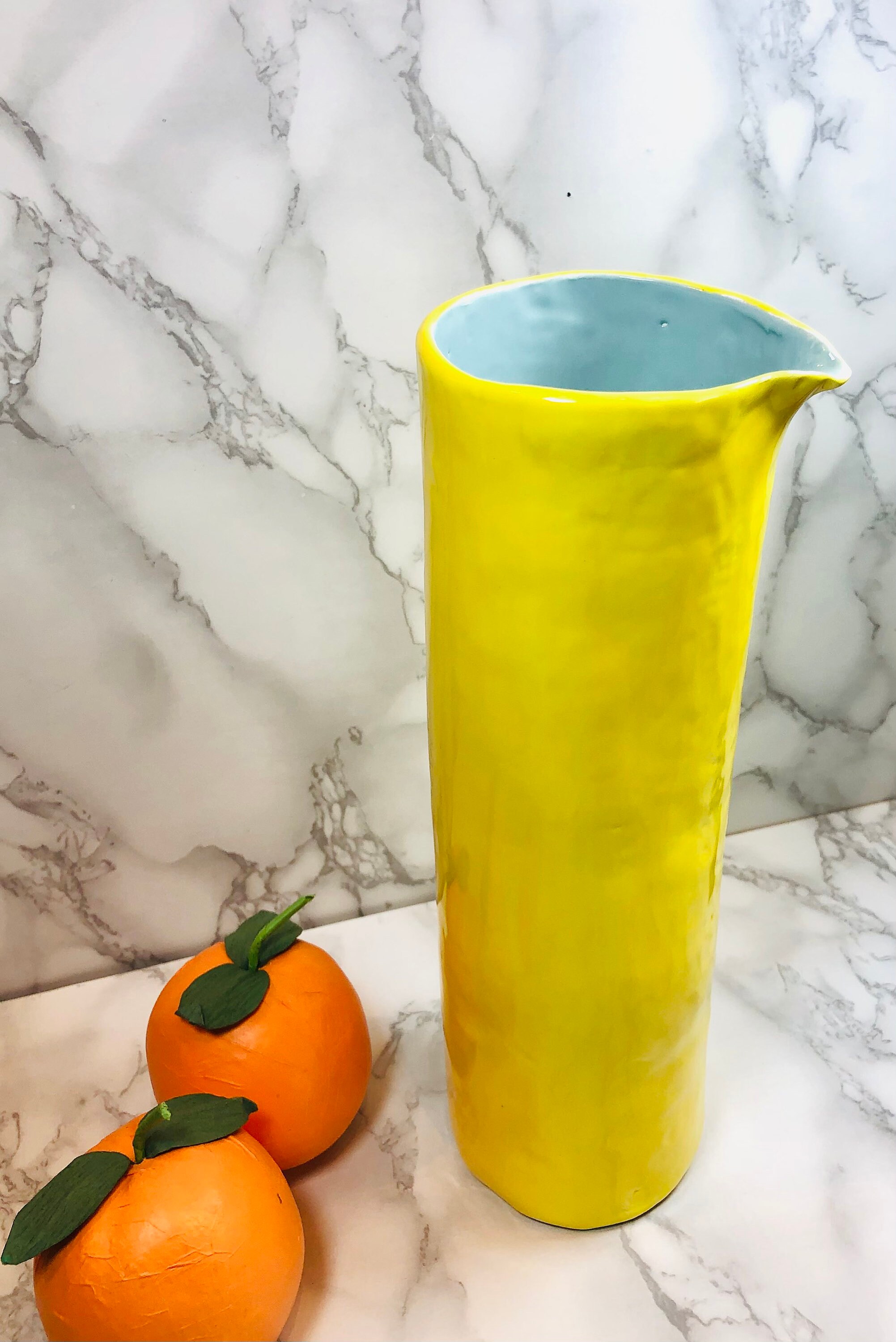 Yellow pitcher without handle Etsy