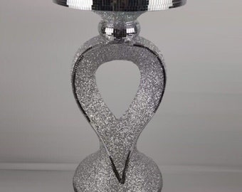 Silberne Blütenblätter - Silberne Blütenblätter - Silber MOSAIC Beistelltisch Modern Steht Pearl Sparkle Romany Bling - 62cm