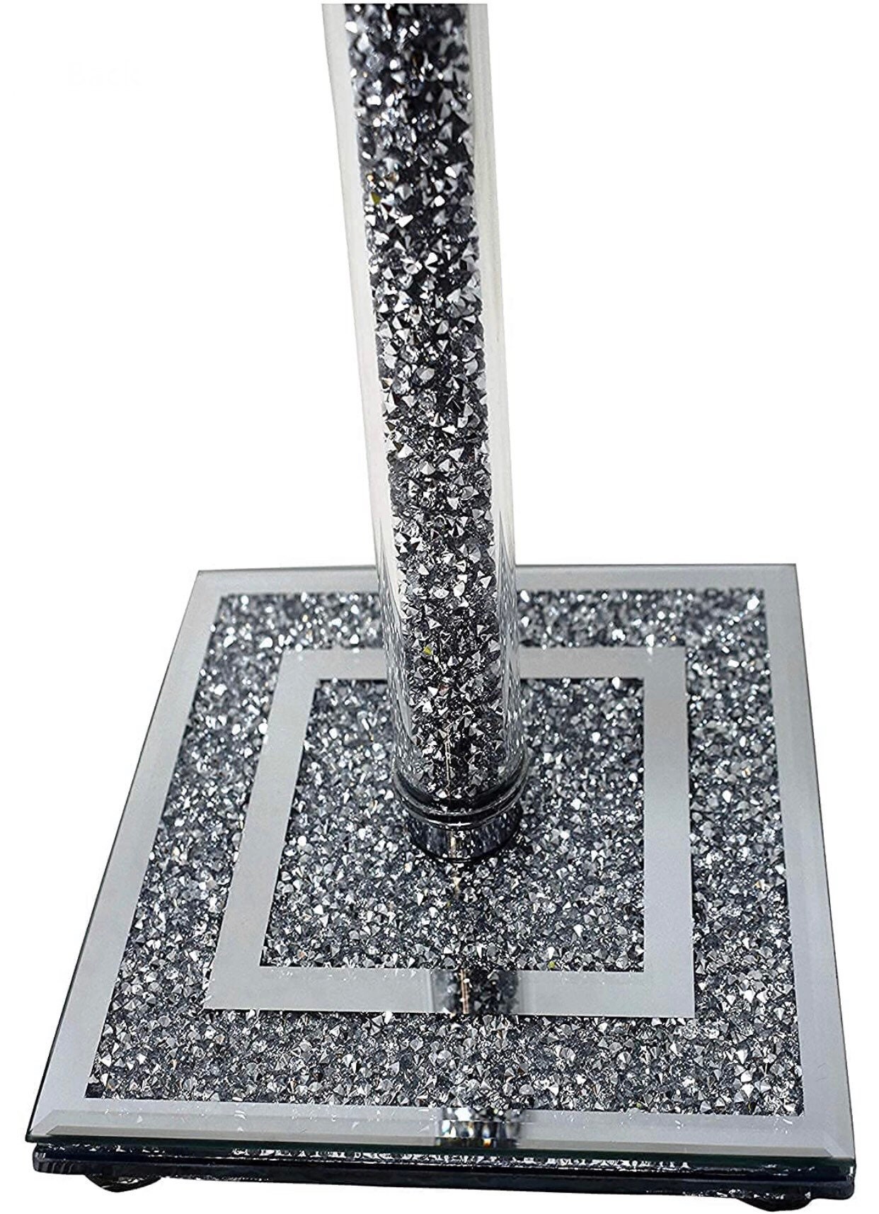 Crushed Diamond Silver Crystal Filled Kitchen Roll Holder 36cm Diamante 