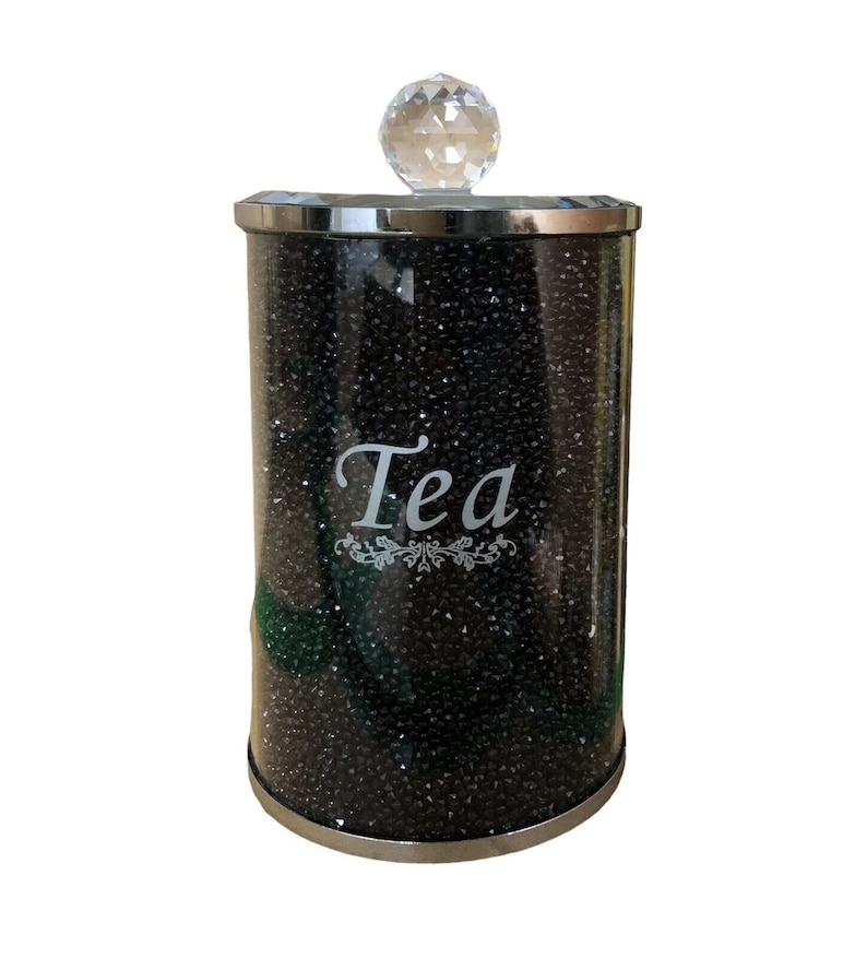 Black Crush Diamond Tea Coffee Sugar Canisters Crystal Storage Etsy