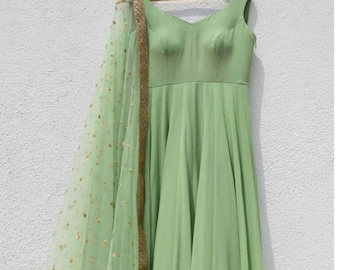 Anarkali Georgette costume avec filet dupatta salwar kameez pakistanais Lengha salwar kameez lehenga anarkali costume de demoiselle d’honneur robe indienne