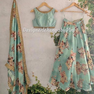Floral printed lehenga choli set designer lehenga Indian dress traditional lehenga ethnic dress  ghagra choli chaniya choli