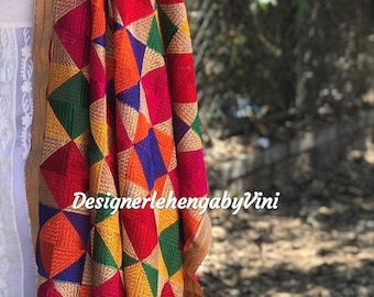 Indian Pakistani phulkari dupatta lehenga dupatta heavy dupatta velvet dupatta banarasee dupatta velvet shawl handcrafted apparels dupattas