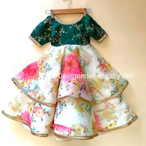 Indian wedding party dress for kids girls lehenga custom made lengha choli for girls floral dress for girls indian pakistani dress for girls