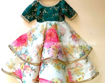 Indian wedding party dress for kids girls lehenga custom made lengha choli for girls floral dress for girls indian pakistani dress for girls