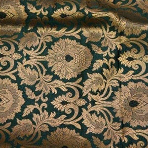 Gold Brocade & Deep Green Bropcade Lehenga Choli main image 1