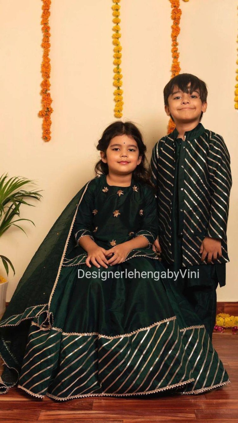Mother daughter dress indo western dress for women mother daughter matching combo set kids lehenga choli matching family indian outfits image 2