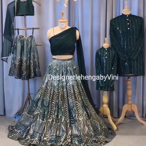 Matching family outfit for Indian pakistani wedding lehenga choli mother daughter matching set kids lehenga choli pakistani dress