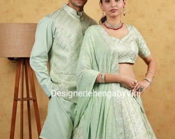 Matching outfit for couples Indian lehenga choli traditional lehenga kurta pajama for men indian outfits for men family matching outfits