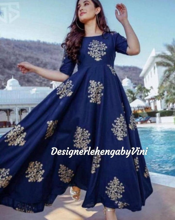 Buy COTTON FLORAL MATERNITY Nursing Blue Gown, Pregnancy Dress for Woman,  Zip for Baby Feeding Daily Wear Gown, Church Nursing for Breastfeeding  Online in India - Etsy