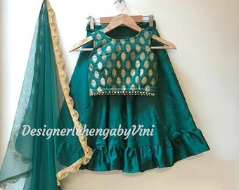 Kids lehenga choli dupatta lehenga choli for kids girls lehenga custom made lehenga choli lehenga choli for girls brocade blouse silk skirt