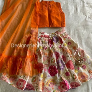 Kids lehenga choli dupatta lehenga choli for kids girls lehenga choli lehenga for girls Floral skirt for girls Indian outfit for kids