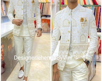 Jodhpuri jacket for men, groom wedding outfit, indian mens wear, sherwani for men, Indian dress for men, colors available indian jacket men
