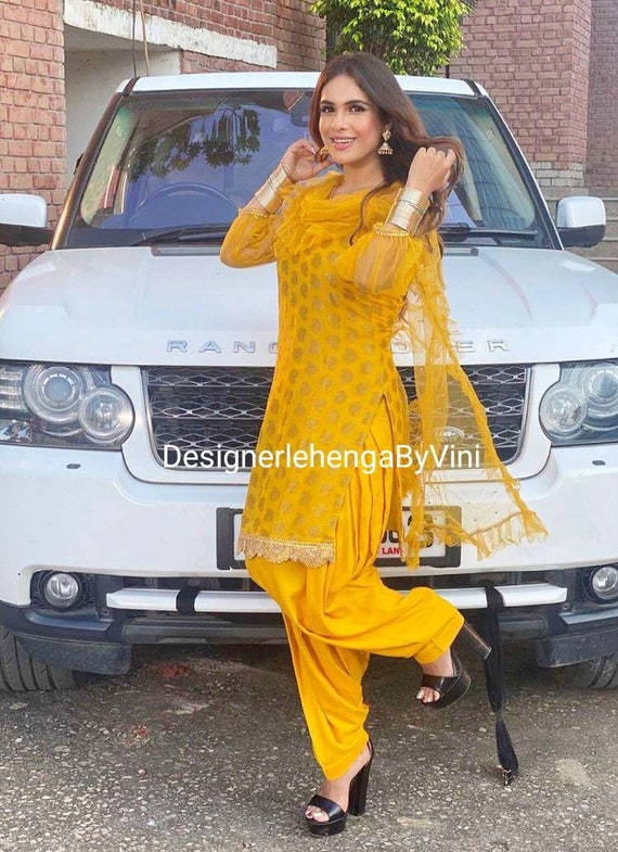 Yellow suit girl punjabi sales