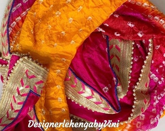Jaipuri bandhej dupatta lehenga dupatta heavy dupatta lehenga dupatta banarasee dupatta bandhani dupatta bandhej dupatta party favors