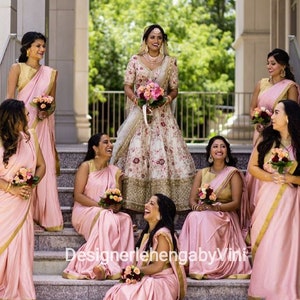 Gold bridesmaid saree top