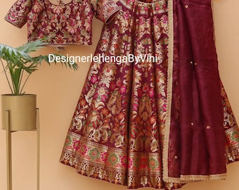 Pur kimkhab banarasi lehenga panneaux lehenga choli pour les femmes robe de mariée indienne lehenga choli lengha choli banarasi lengha jupe
