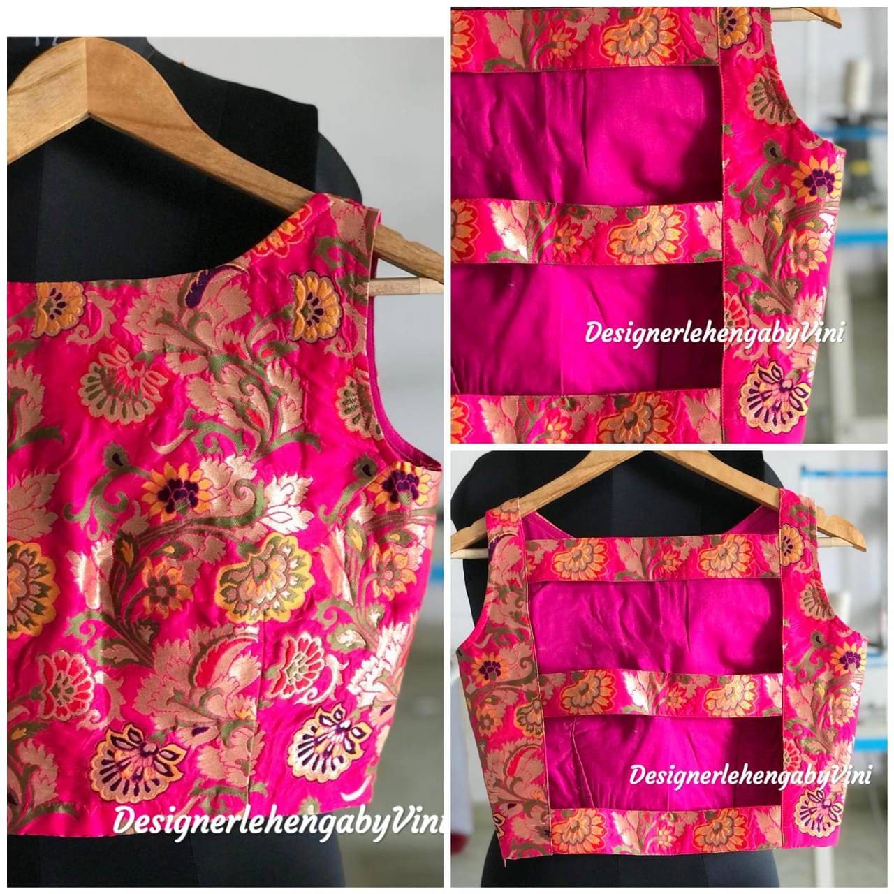 Kimkhab Pink Brocade Blouse Designer 