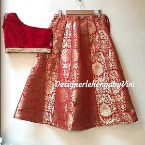 Kids lehenga choli dupatta lehenga choli for kids girls lehenga custom made lengha choli for girls velvet top with brocade skirt