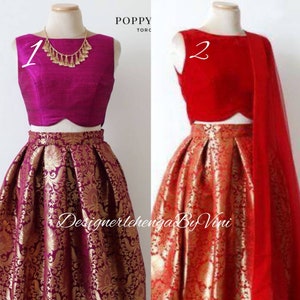 Gold brocade skirt indian hot sale