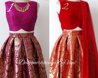 Indiase brokaat lehenga choli voor vrouwen Indiase jurk traditionele lehenga banarasi lehenga brokaat lengha brokaat rok kleuren beschikbaar