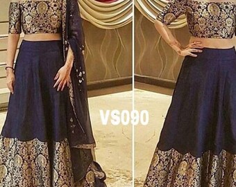 Tradicional indio lehenga Indo occidental lengha lehenga choli diseñador étnico lengha choli vestido de novia indio vestido de novia