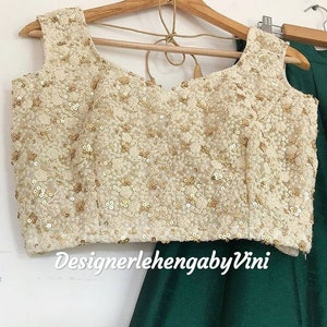 Custom made off white blouse made to measure blouse lakhnawi embrodiery blouse sari blouse lehenga blouse