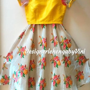 Floral Printed lengha choli with silk top and Indian Lengha salwar kameez lehenga choli bridesmaid dress Lengha choli Floral lehenga
