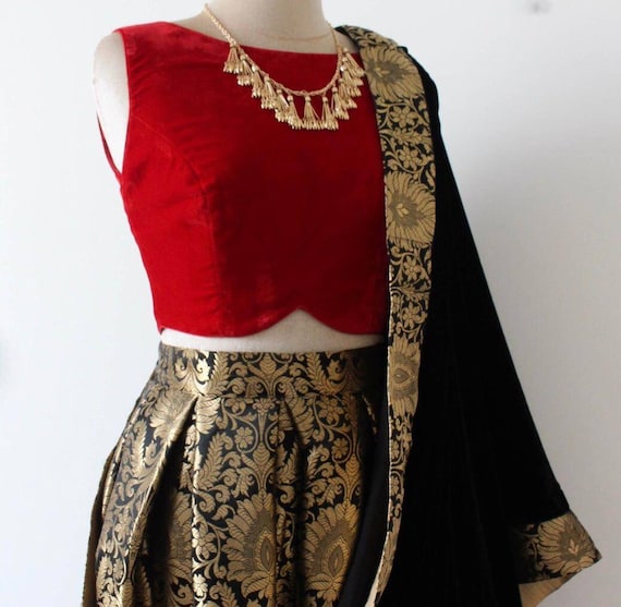 Blouse Gold Brocade Skirt Indian Designer Silk Blouse Banarasi