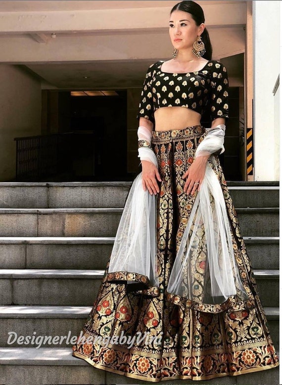 Pure Banarasi Lehenga Choli for Indian Wedding Dress Lehenga Choli Lengha  Traditional Lehenga Kalidaar Lehenga Bridesmaid Dress Ethnic Wear 