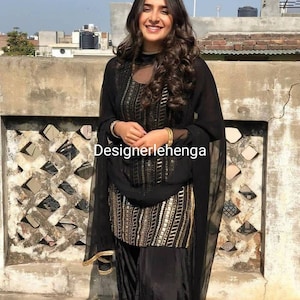 Black Punjabi patiala suit set for women indian dress wedding dress wedding lehenga choli ethnic wear salwar kameez colors available