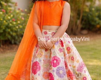Kids lehenga choli dupatta lehenga choli for kids girls lehenga choli lehenga for girls Floral skirt for girls Indian outfit for kids