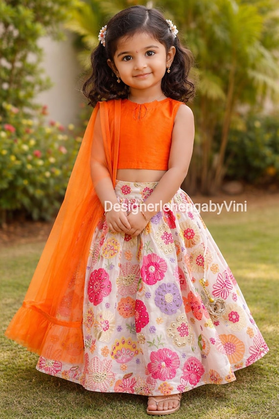 lacha dress design Lacha Dress For Girls Party Girls Lehenga Design Girl Kids Wear Lacha Girls  Floral