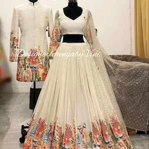 Matching couples outfit for Indian wedding lehenga choli mother daughter matching combo set kids lehenga choli Indian wear for kids