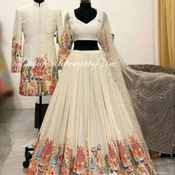 Matching couples outfit for Indian wedding lehenga choli mother daughter matching combo set kids lehenga choli Indian wear for kids