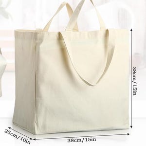 Large Grocery Bags with 6 Bottle Pockets – Foldable Eco-Friendly Handmade 14 Oz Heavy Cotton Canvas Tote Bags, Reusable Farmers Market Bag