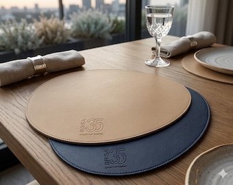Gepersonaliseerde placemats van imitatieleer | Morsbestendige, hittebestendige eettafelmatten | 3 mm dik