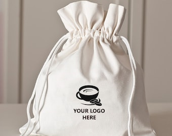 Handmade Cotton Canvas Drawstring Bags, Personalized Jewelry Packaging Pouch for Gifting