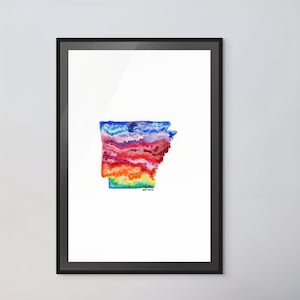 Arkansas Watercolor Art Print | Arkansas Painting | Arkansas Home Decor | Gallery Wall Art | | Arkansas Gifts | Instant Download