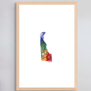 Delaware Watercolor Art Print | Delaware Painting | State Wall Art | Delaware Home Decor | Gallery Wall Art | Instant Download