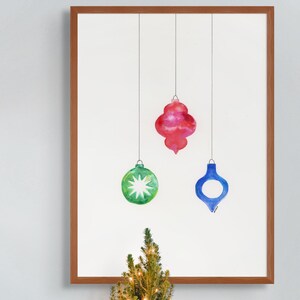 Watercolor Christmas Ornament Art Print | Holiday Decoration | Christmas Printable Wall Art | Xmas Ornament Gift Print | Instant Download