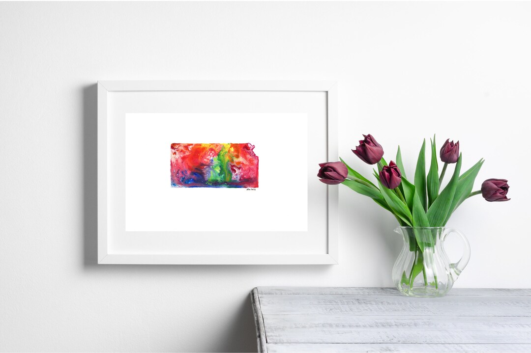 Kansas State Wall Art Print on Demand State Print Shape Etsy