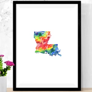 Louisiana Watercolor Art Print Digital Download || Unique Home Decor